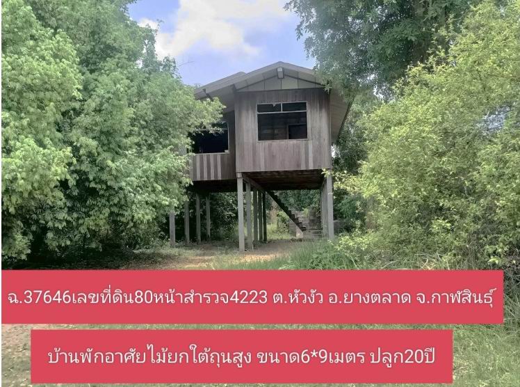 รูปที่ดินพร้อมสิ่งปลูกสร้าง หัวงัว ยางตลาด กาฬสินธุ์