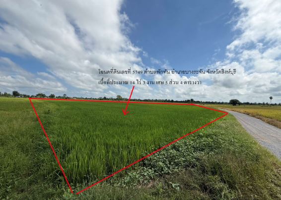รูปที่ดินว่างเปล่า พักทัน บางระจัน สิงห์บุรี