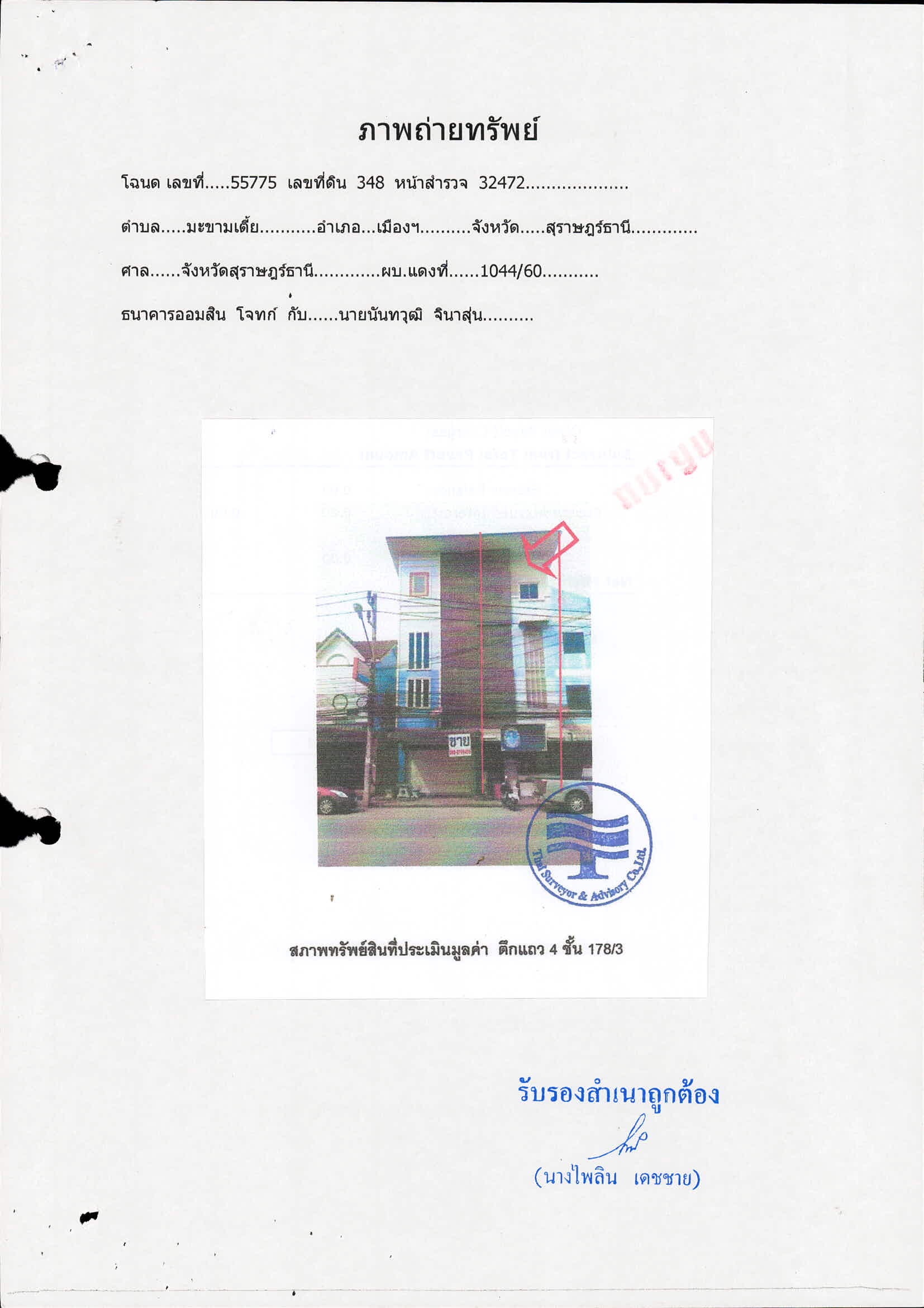 รูปที่ดินพร้อมสิ่งปลูกสร้าง มะขามเตี้ย เมืองสุราษฎร์ธานี สุราษฎร์ธานี