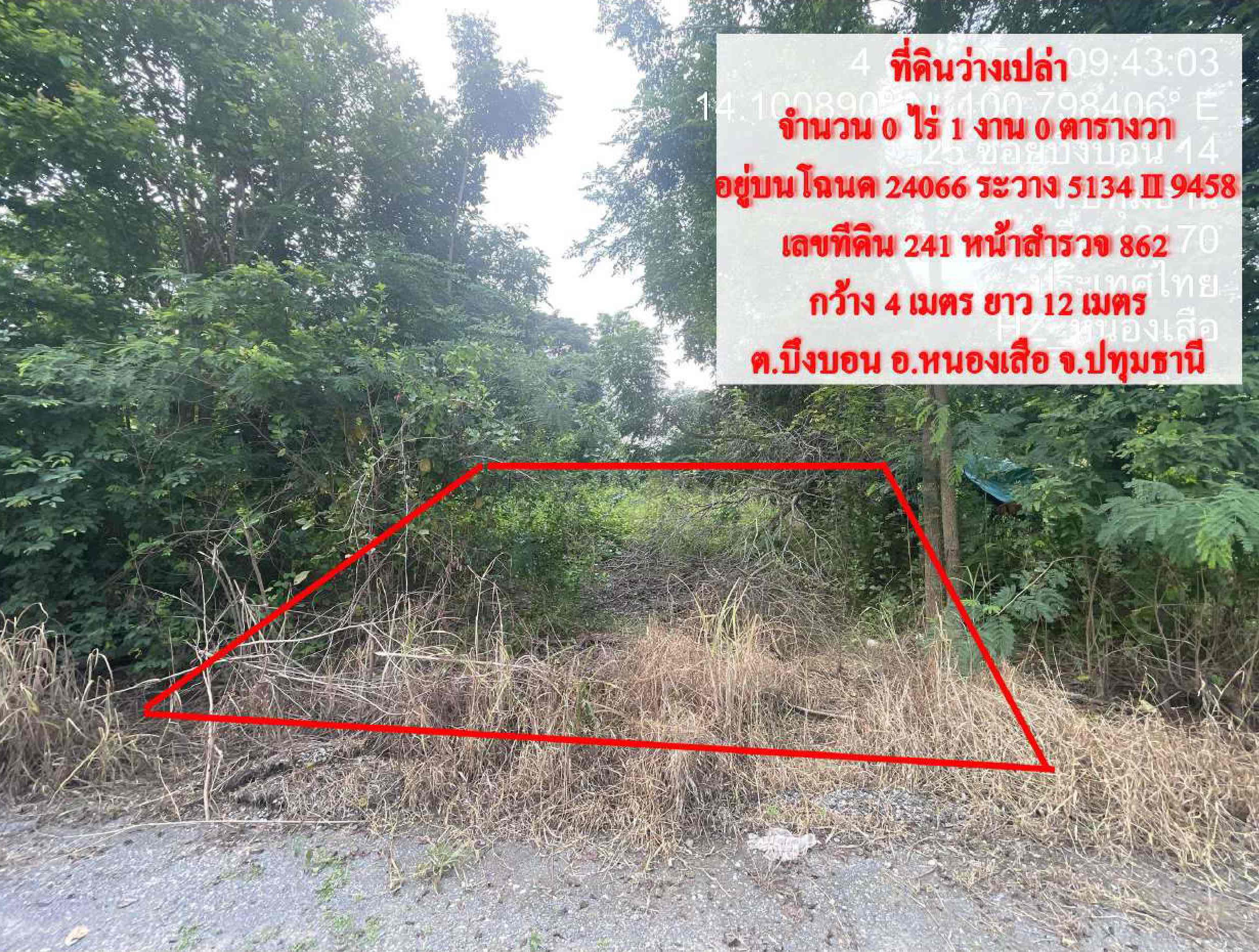 รูปที่ดินว่างเปล่า บึงบอน หนองเสือ ปทุมธานี